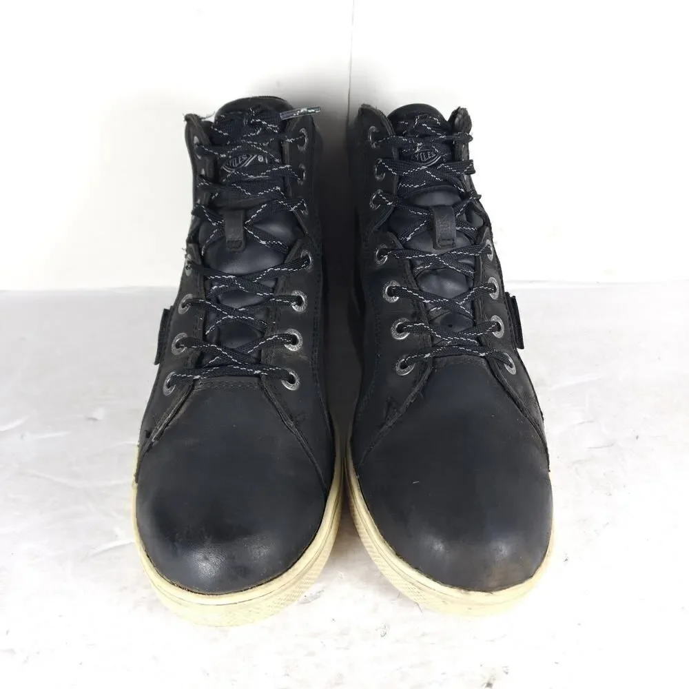 Harley Davidson Men's Midland US9M Black Leather Waterproof Laceup Ankle Boots
